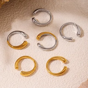 Vintage Open Design Stainless Steel Ring for Women Fashion Jewelry