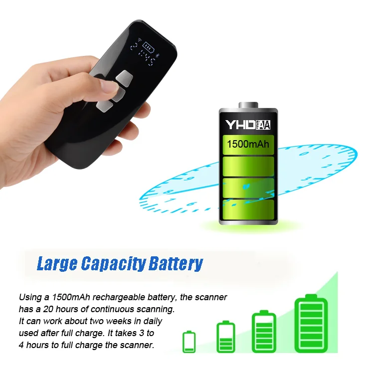 MINI Barcode Scanner Android Blue Tooth Micro USB Wireless Bar Code Reader CCD Scanner Read 1D Barcodes on Paper and Screen