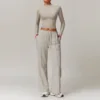 Maniche lunghe color kaki + pantaloni della tuta lunghi
