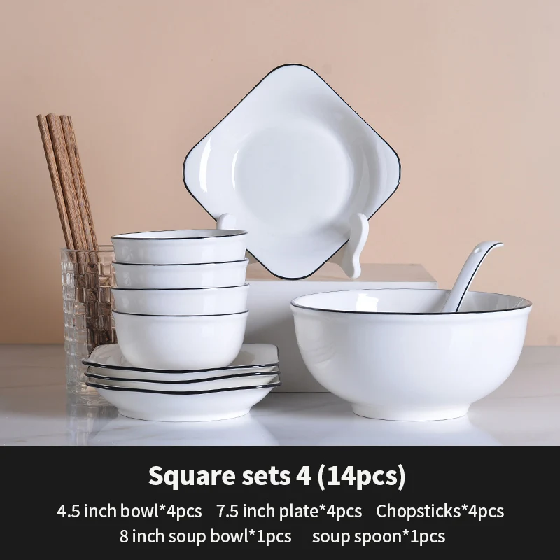 Custom Wholesale White Cheap Ceramic Dinnerware Sets Ceramic Kitchen