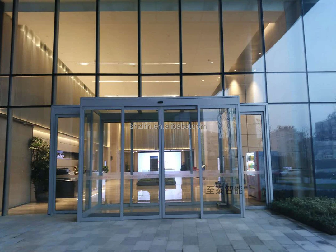 Professional Automatic Glass Sliding Door Drive Set Modern Design Style for Commercial Interior Use for Hotels Finished Surface