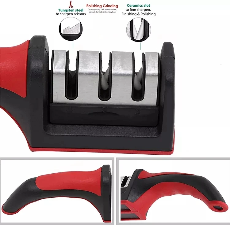4 In 1 Manual Knife Sharpening Kitchen Accessories 4 Stages Multi Task