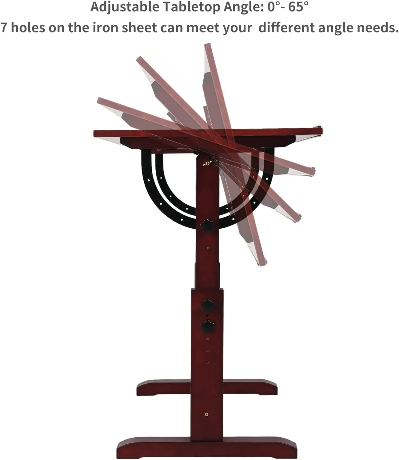 Tavolo Da Disegno Meeden Legno Noce - Piano Regolabile Altezza E Inclinazione - Foto 9