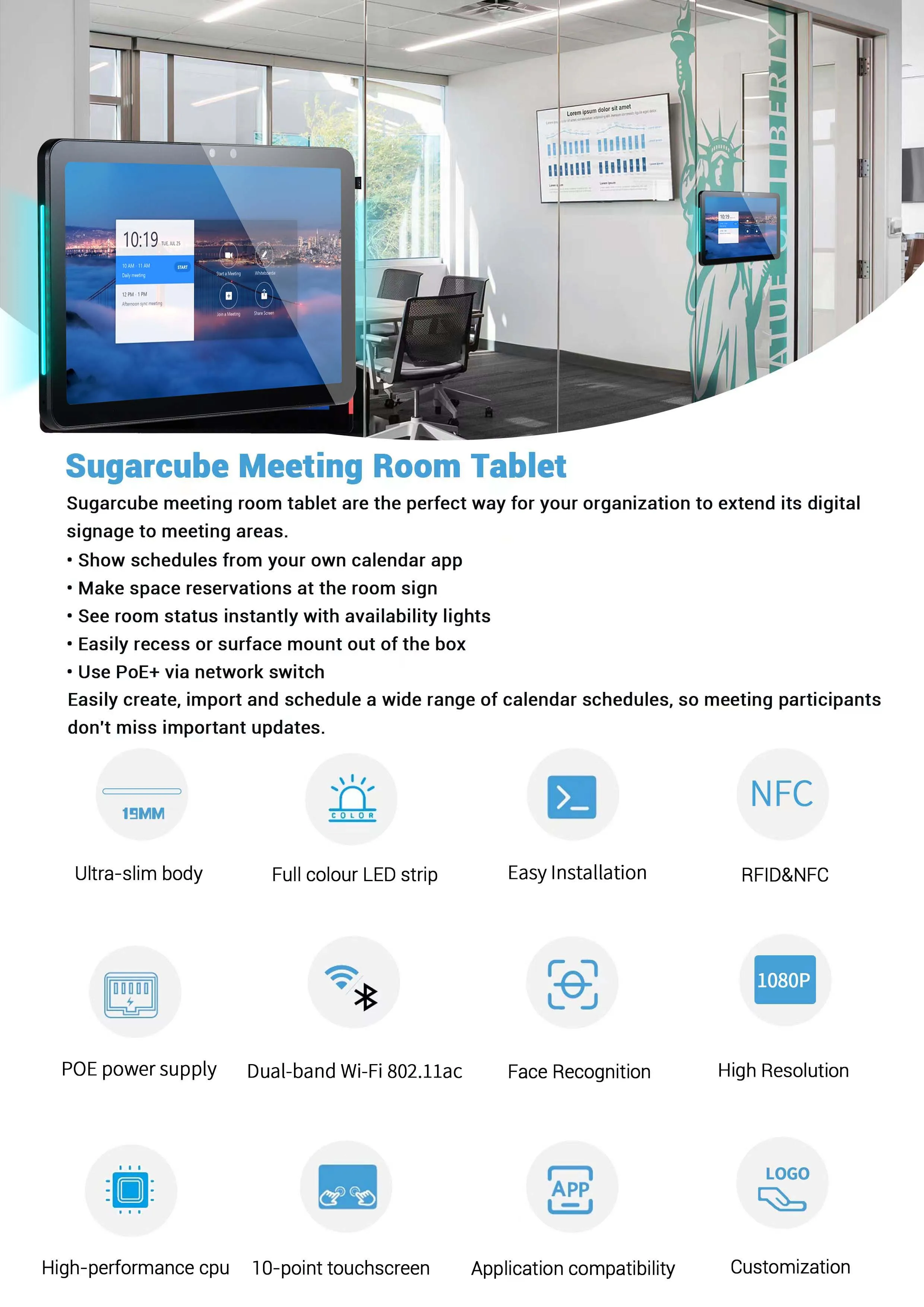 2023 Smart Meeting Room Solution - 10.1 Inch Touch Screen