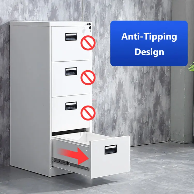 Employee Storage File Cupboard Keeping Vertical Home Office KD Structure 2 3 4 Drawers Steel Metal Filing Cabinet