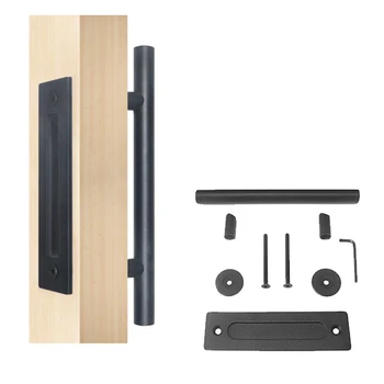 New High Quality Heavy Duty 12" Pull and Flush Barn Door Handle Set