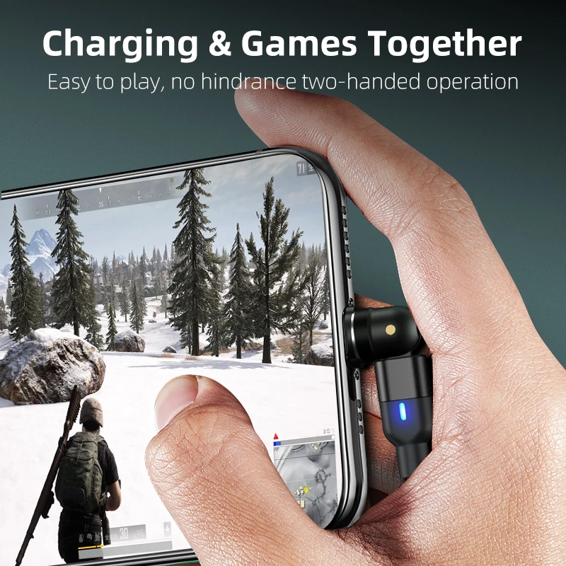 Amazon new product 3 in 1 540 degree rotate round interface mobile phone magnetic charging cable - ANKUX.COM