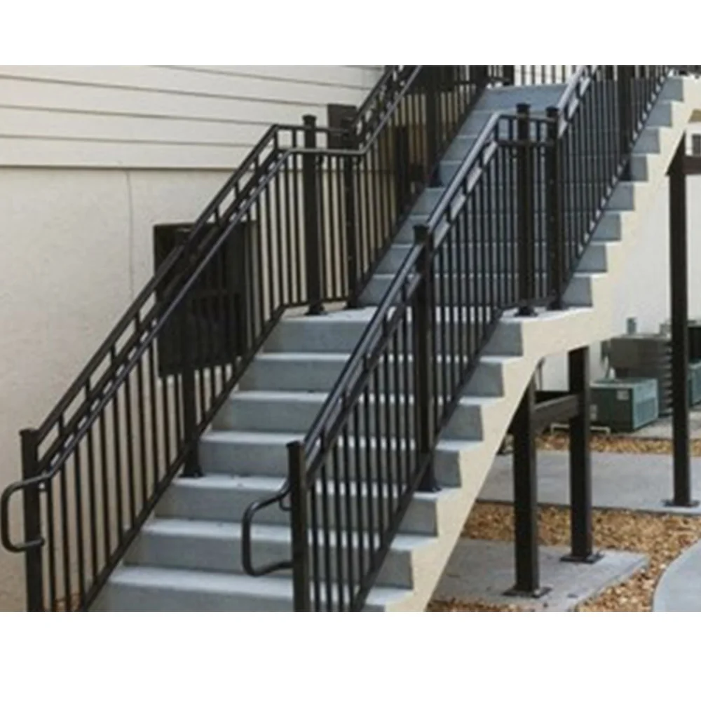 Hot Popular Metal Structure Outside Steel Stair Quartz Stone Step Exterior Staircase