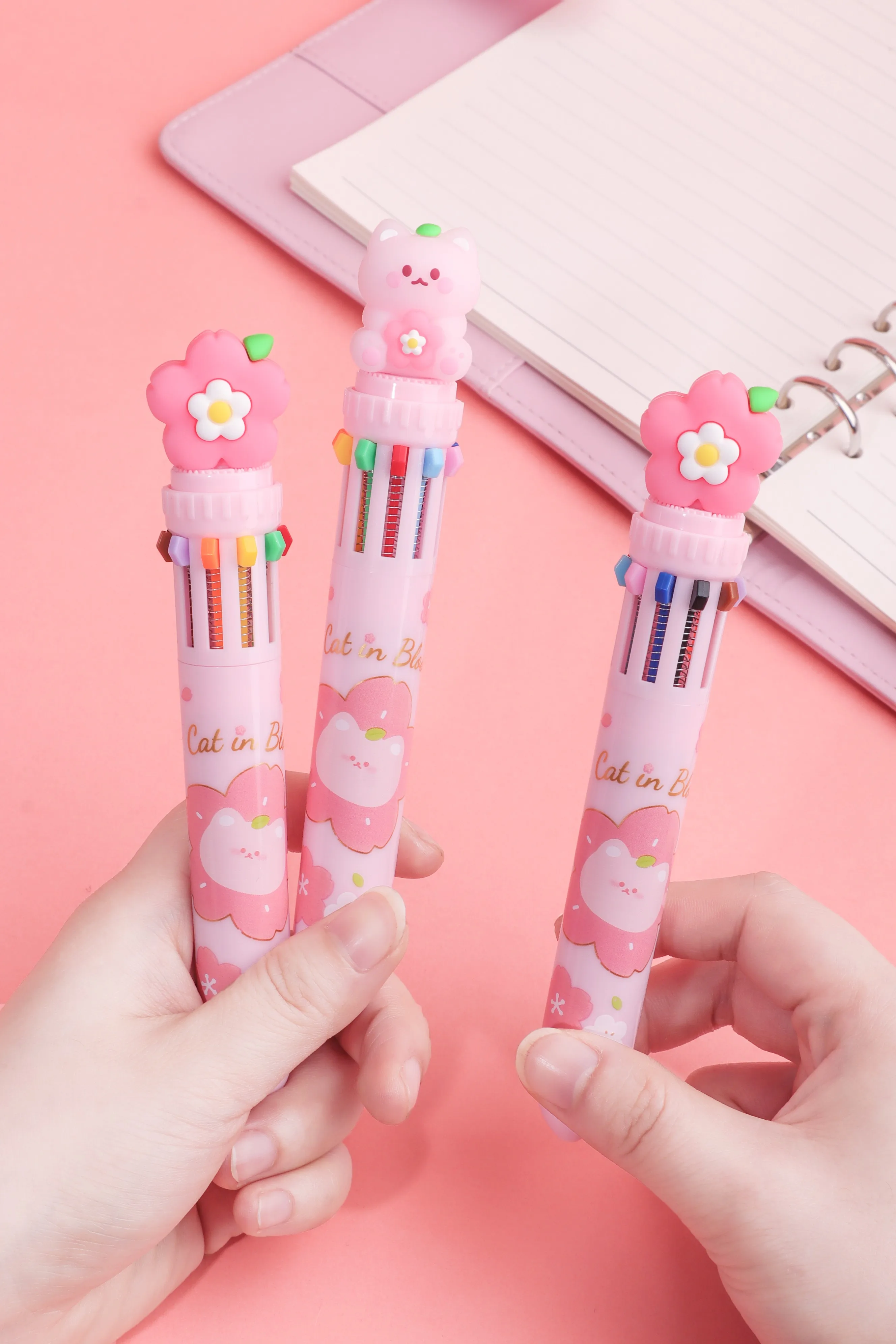 Kawaii Cute Sakura Cartoon Ballpoint Pens Colors School Office Supply