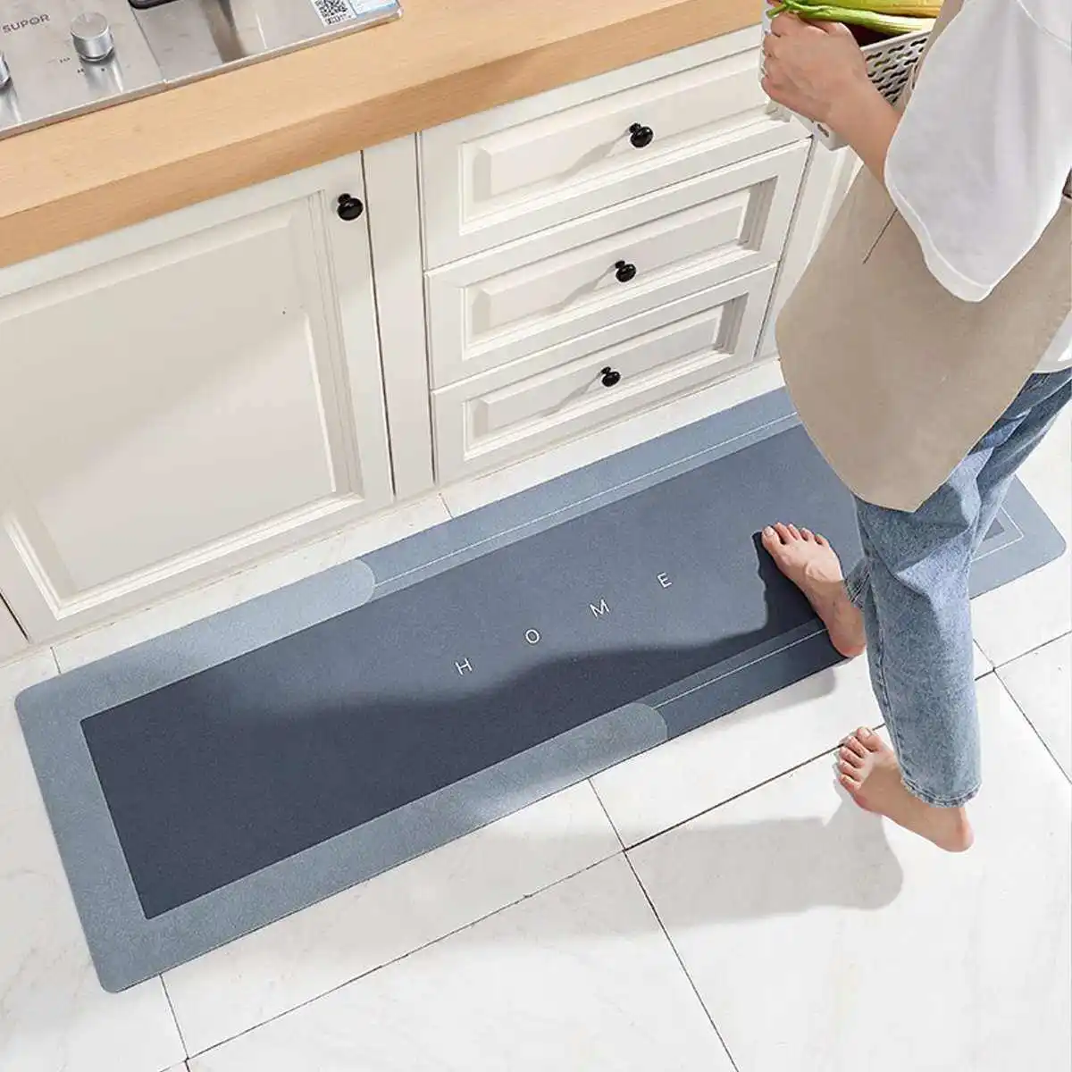 Super Absorbent Bath Mat Quick Drying Bathroom Rug Non-slip Entrance  Doormat Nappa Skin Floor Mats Toilet Carpet Home Decor