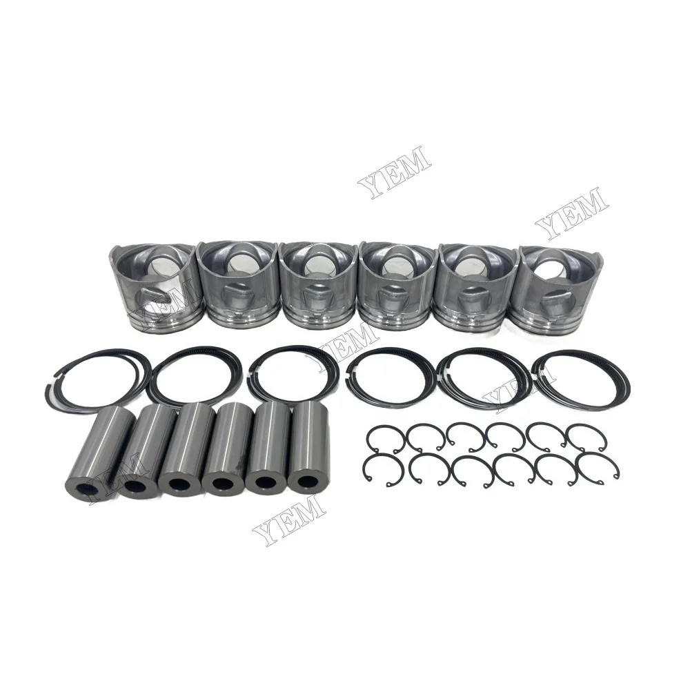 Piston With Rings Set Compatible for Komatsu 6D110 Universal Engine Parts 3