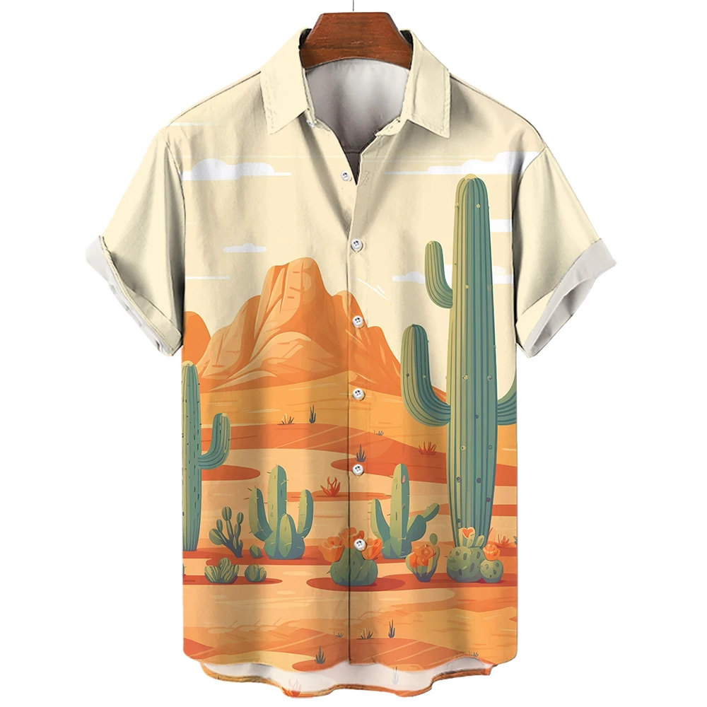 Summer Printed Designer Men Cactus Desert Landscape Sublimation