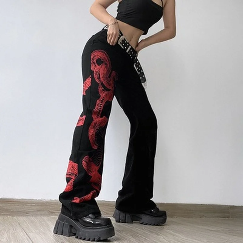 Shop Our Snake Print Baggy Jeans - Perfect for Streetwear