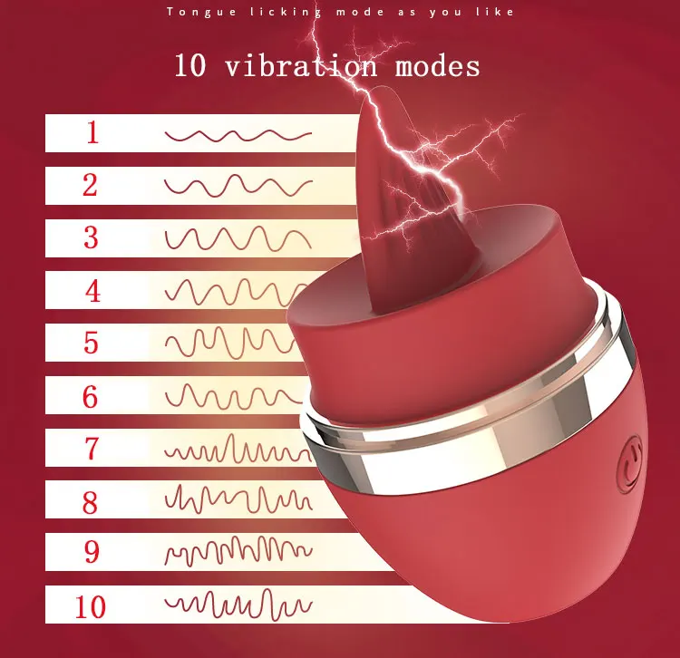 10 Intensity Levels Let You Tailor Your Experience Women Sex Toy With Tongue and Suction Oral Licking Sex Product