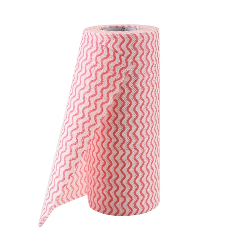 Spunlaced  Nonwoven Reusable Disposable Kitchen Dish Cloth Roll Woodpulp Polyester Hospital J Cloth