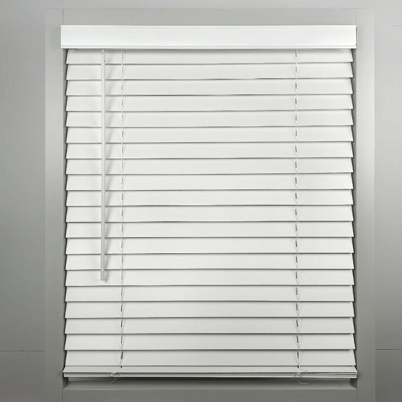 Modern Minimalist Style Cordless Wood Blinds Easy Pull-Free Operation Smooth Adjustment Built-in for Various Home Use White