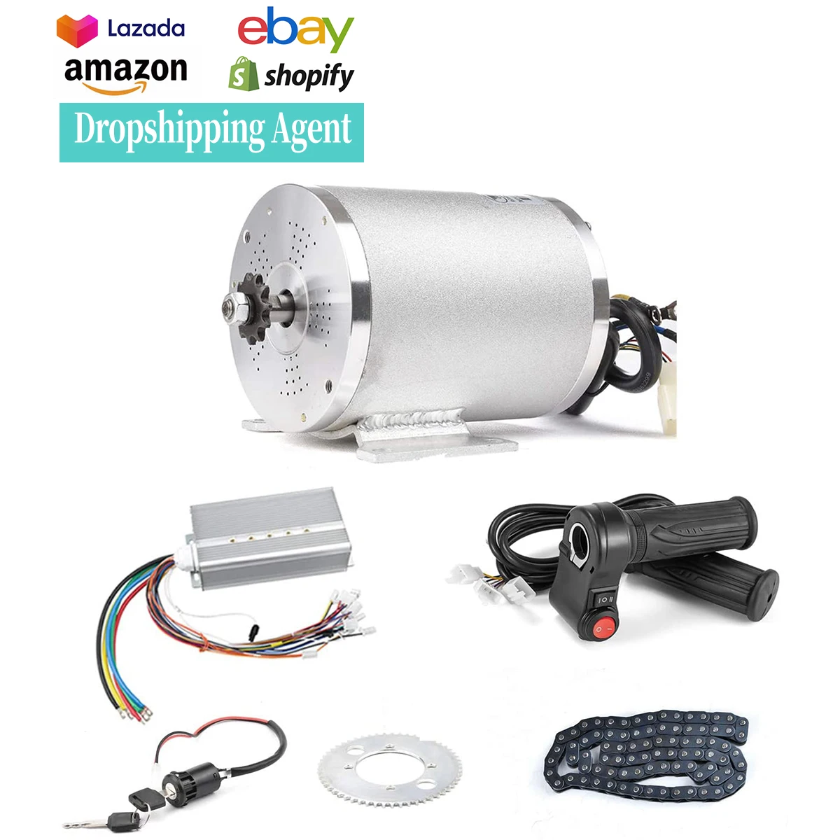 Waterproof 72V 3000W Electric Bicycle Motor Kit Parts