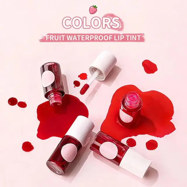 Fruit Juice Lip Tint Non-stick Cup Liquid Lipstick And Blush 3 In1 Waterproof Long Lasting Water Lip Stain Lips&cheek Makeup