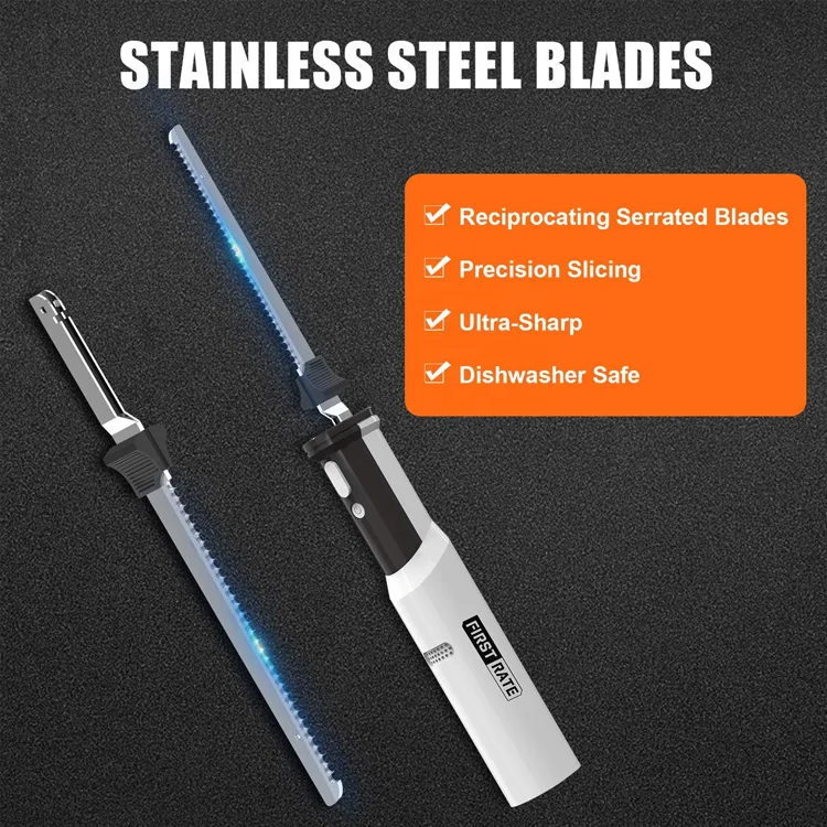 Customized 7.4V Rechargeable Electric Knife Durable Stainless Steel Cordless Bread Knives with CE