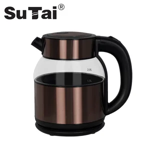 1500W Portable Electric Kettle with 360 Degree Rotating Glass Base Automatic Power Off Large Size for Home Hotel Outdoor Use