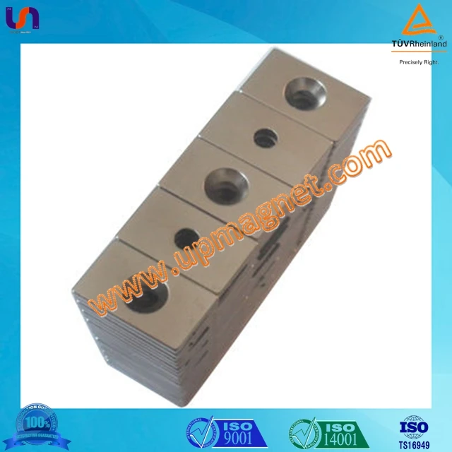 Неодимовый пользовательский квадратный магнит супер постоянные магниты N42 с потайным отверстием