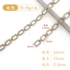 10mm gold rectangular chain with rhinestones