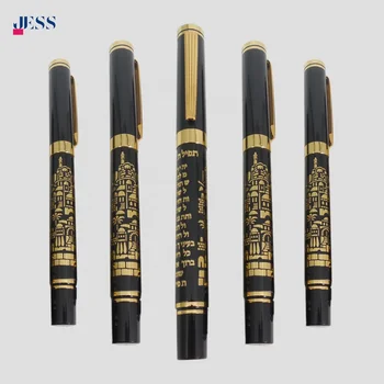 Exclusive Gold Plated Pen High End Custom Logo Pen Metal Roller Pen with Embossed Golden Logo