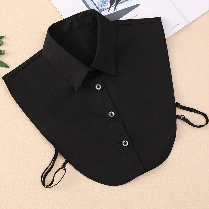 Wholesale Peter Pan Faux False Collar Corsage Detachable Sticker Half  Shirts Neckline Women Cotton Blouse Collars