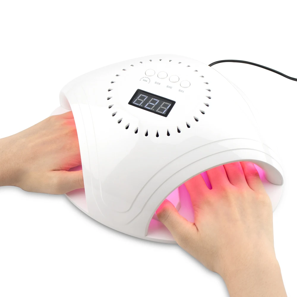White/Rose Gold RED Light Two Handed 86W 2in1 LED Nail Lamp UV dryer professional machine with Built-in Fan for heat dissipation