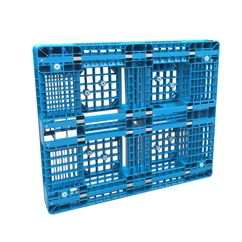 Industrial Heavy Duty Steel Reinforced Warehouse Storage Four Way Entry Durable HDPE Euro Plastic Pallets