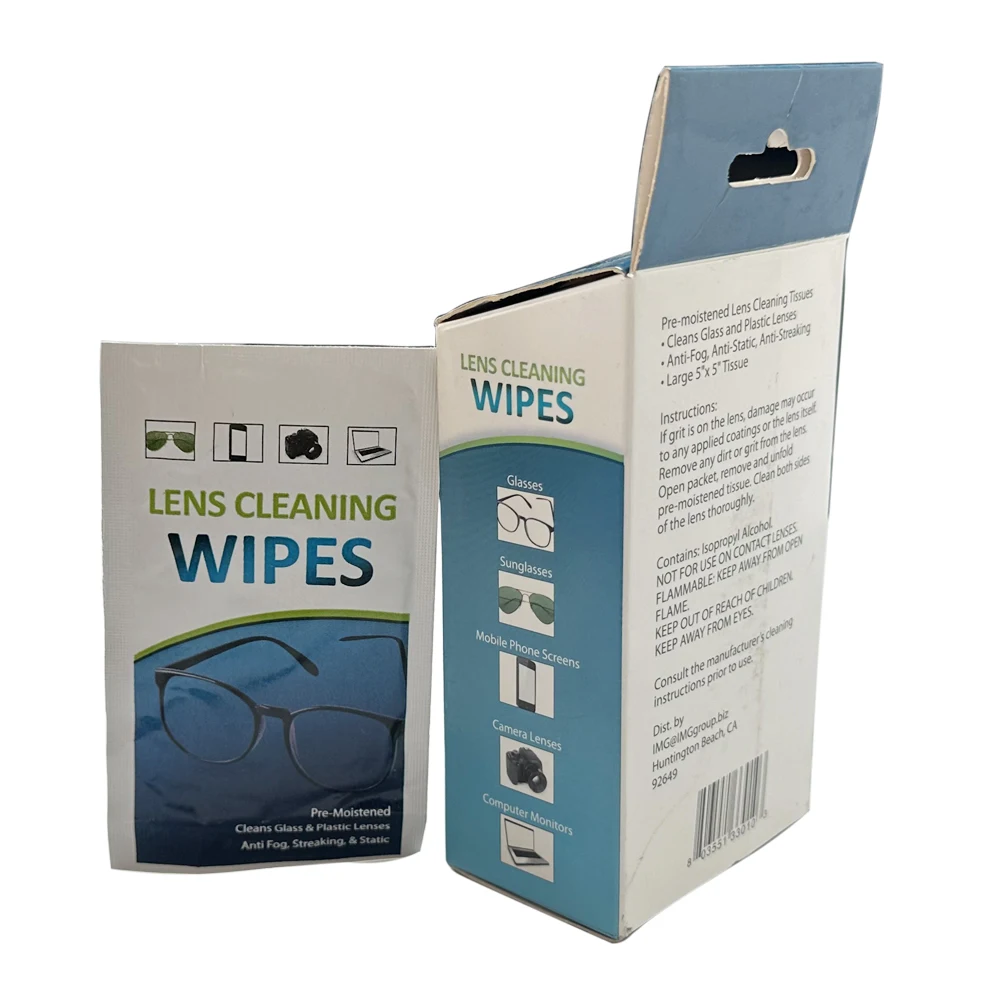 21 Years FactoryWholesale 24pcs Packing Disposable Humid Eyeglass Cleaner Wipes Glasses Cleaning Wipe for Lens Phone Camera
