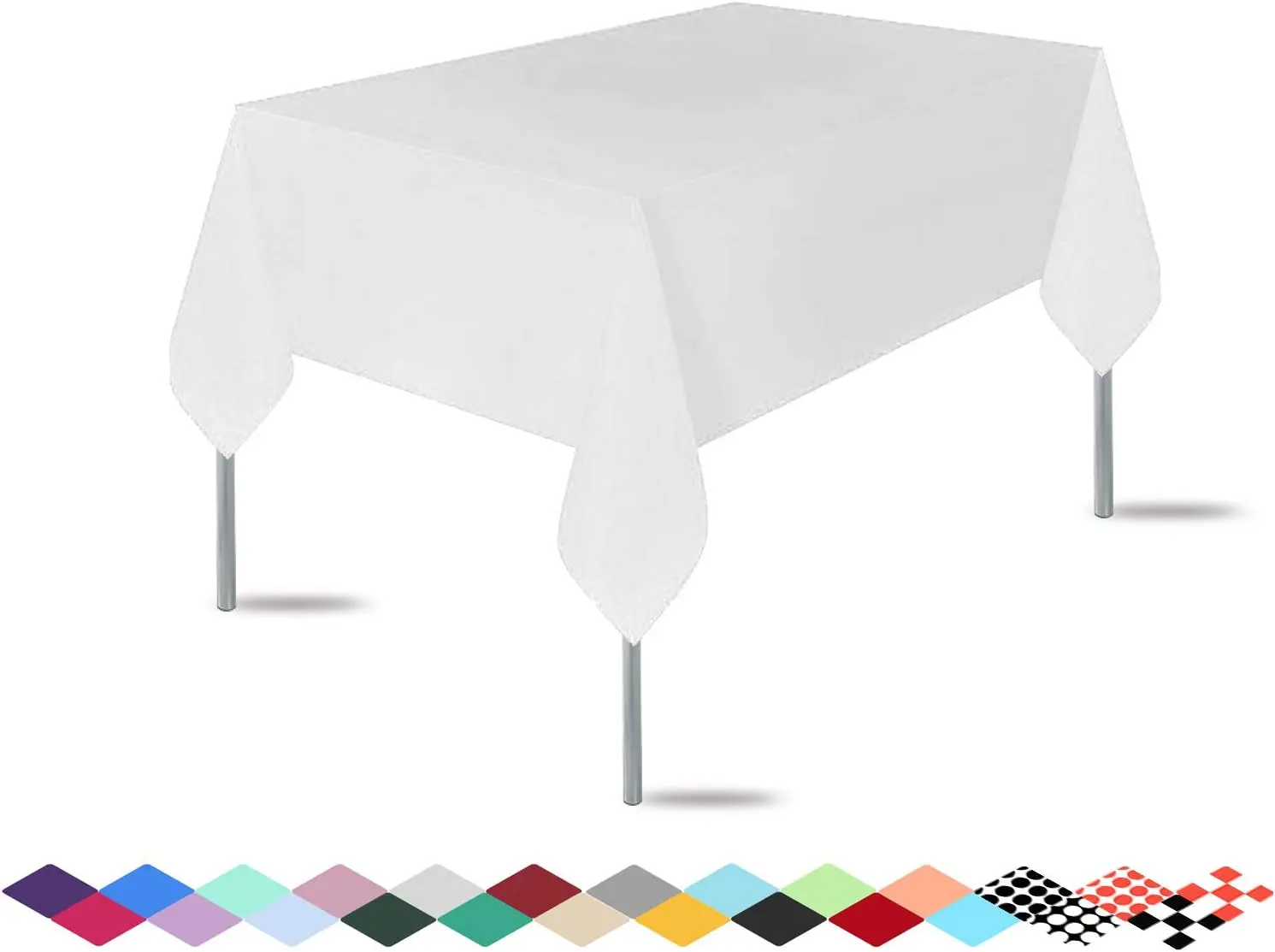 Premium Disposable Plastic Tablecloth (54"x 108") Rectangle Table Cover
