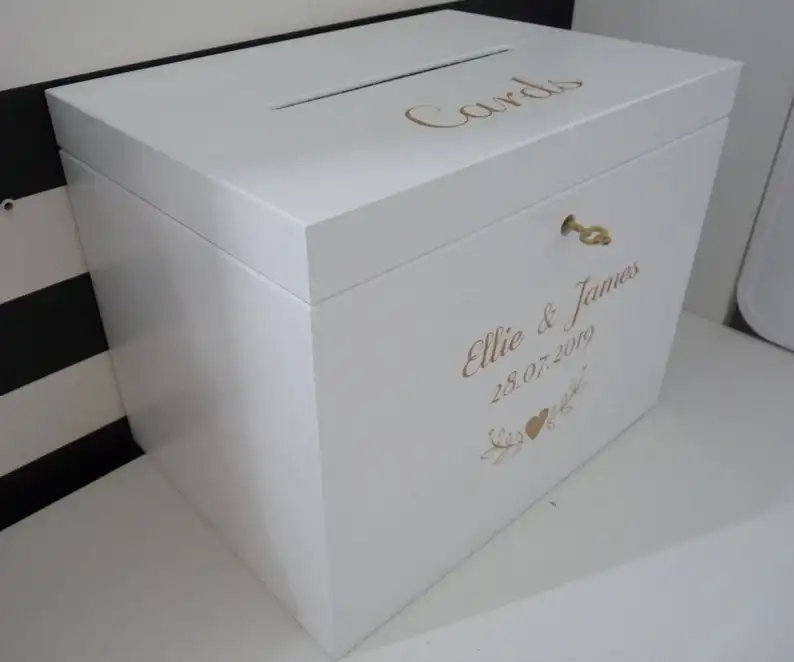 Source Personalized White Wedding Wooden Card box with Slot, Engraved  Greeting Cards Collection Box for Weddings Birthdays Graduations on  m.