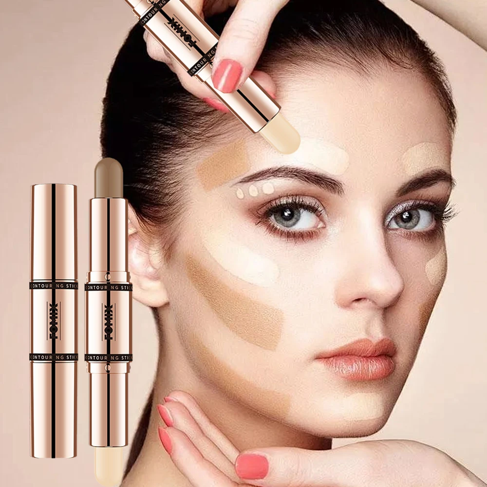 FOMIX 2 IN 1 Dual Purpose Brightening Highlighter Stick Matte Contouring Nasal Side Shadow Contour Stick