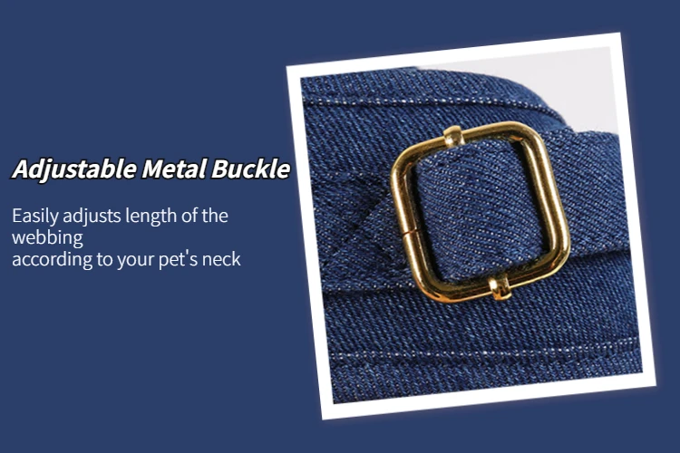 Jeans Dog Collar Leash Set New Designer Nonslip Adjustable Luxury Denim Dog Leash And Collar