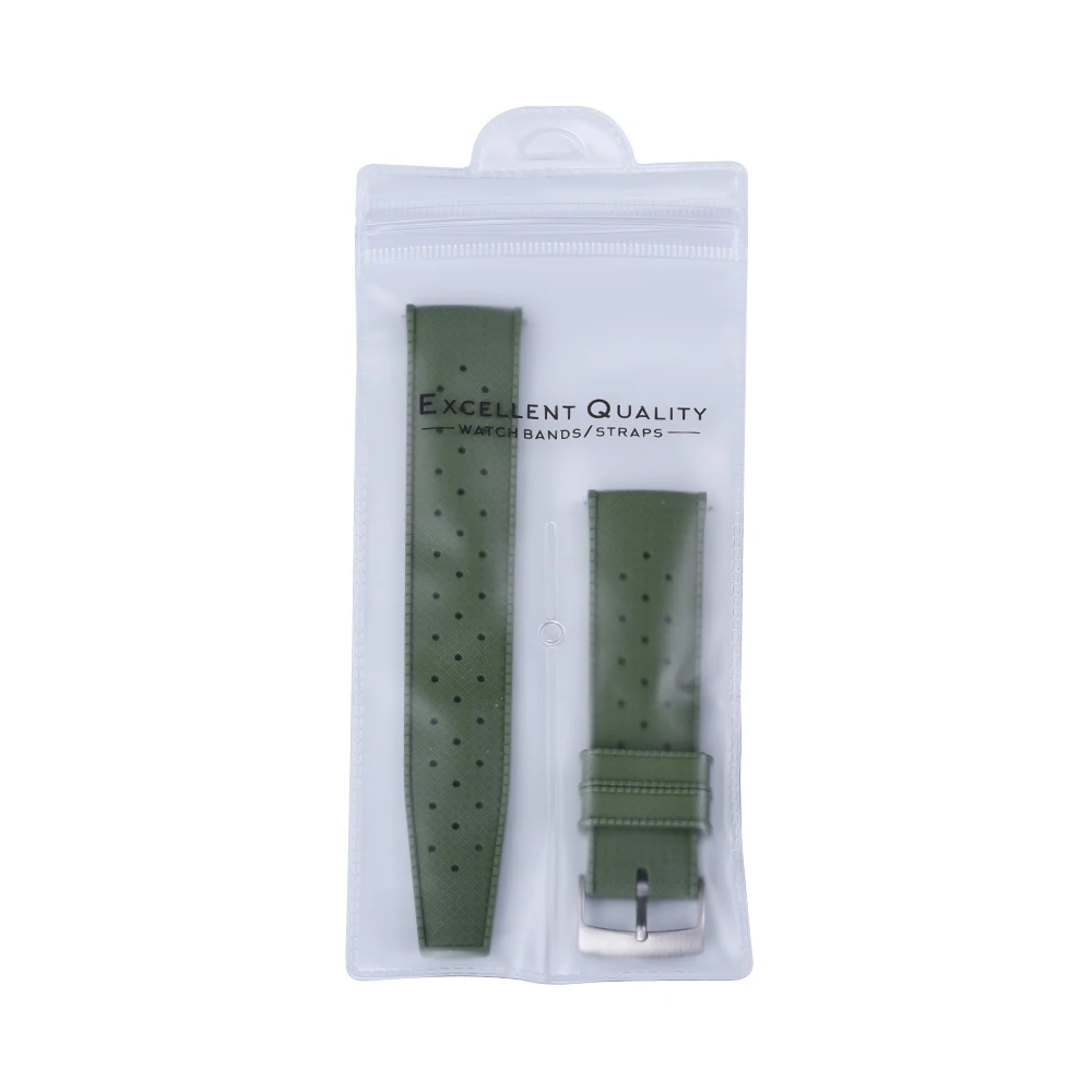 Juelong Custom Logo Transparent Watch Strap Bag PVC Watch Strap Packing for 2 Piece Style Watch Strap Packaging