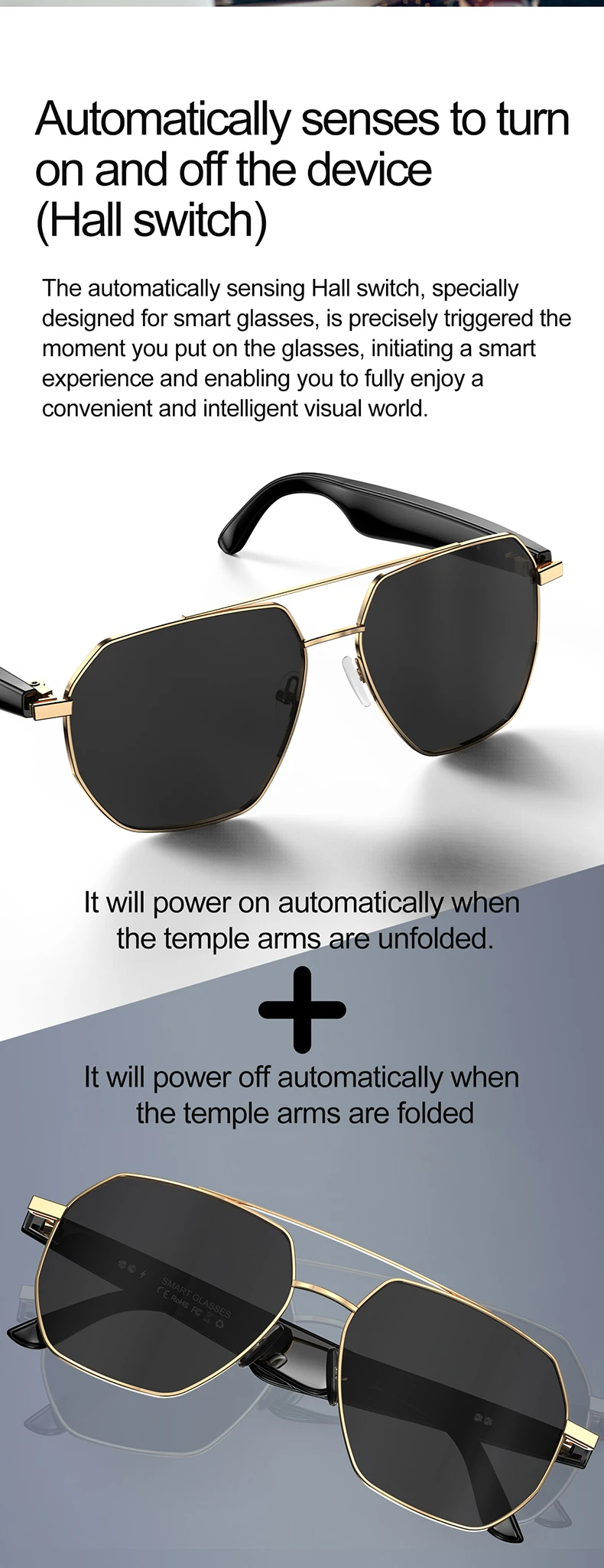 2025 W100C Outdoors Smart Glasses Wearable Headset with ChatGPT Real-time Translation BT Speaker Waterproof Smart Sunglasses