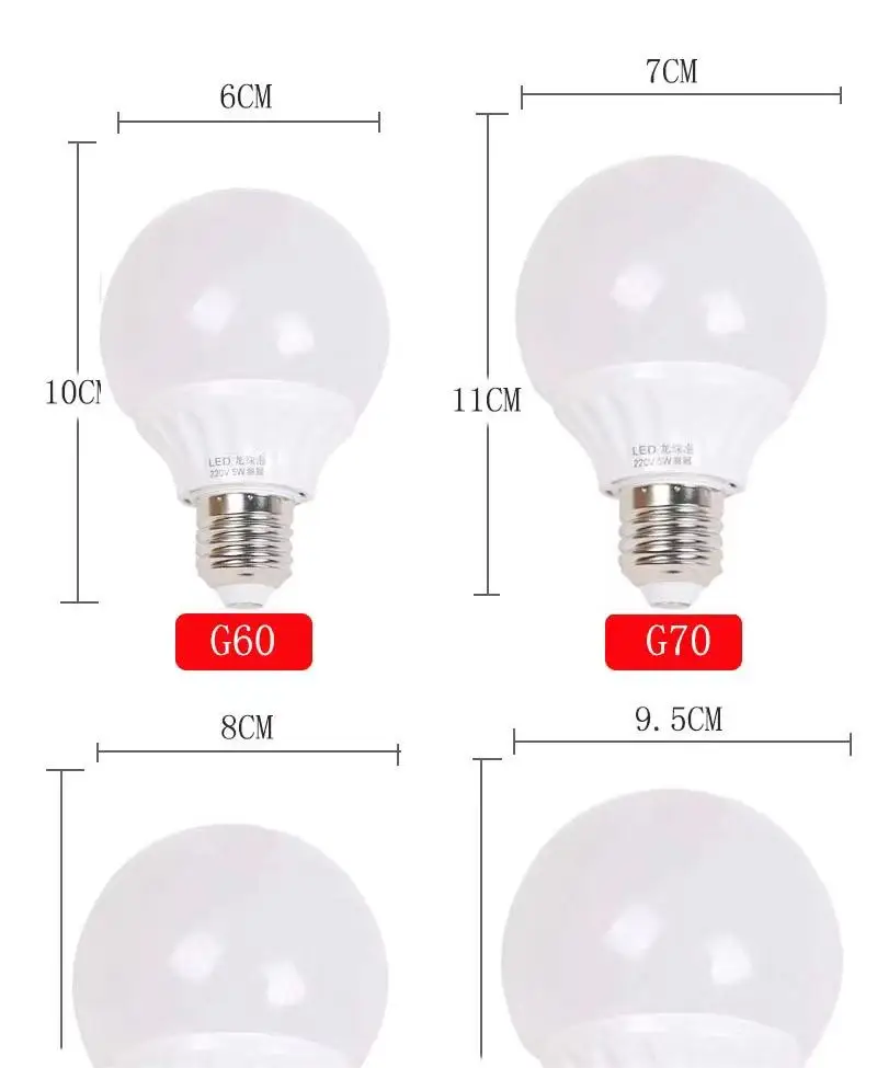 Led Smd Bulb E27 220v High Power Chandelier Tricolor Dimming Bulb Eye Protection Led Energy