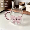 Tazza a forma di fungo con fiocco rosa e manico con perla rosa