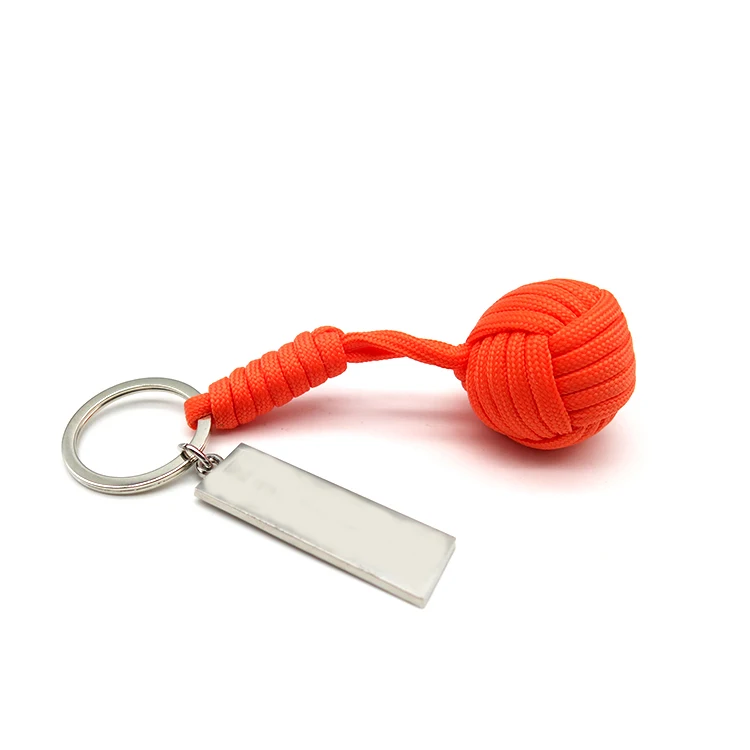 Outdoor Self Defense Paracord Fist Steel Ball Keyring Keychain Self