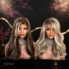 Parrucca Body Wave con Meches Castano e Biondo Mielato