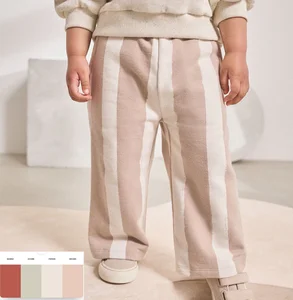 Wholesale Striped Pant Summer Breathable Kids Wide Leg Striped Spring Knitted Toddler Loose Fit Kids Long Pants