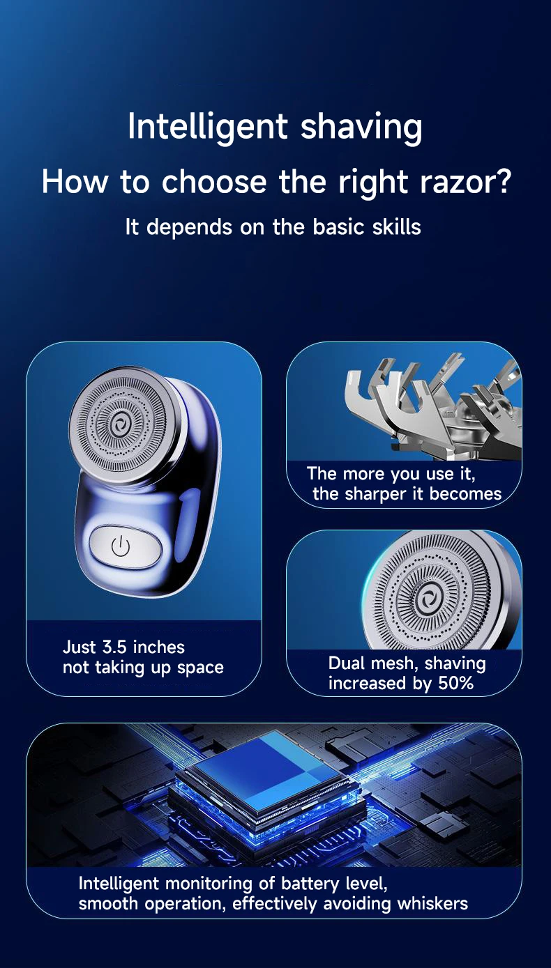 Portable Face Beard Shaver Razor Facial Mini Electric Shaver For Men