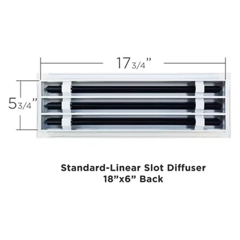 FA-STAR Lüftungsgitter Modern – 18x6 Zoll Weiß, Aluminium, Für Decke, Wand & Boden