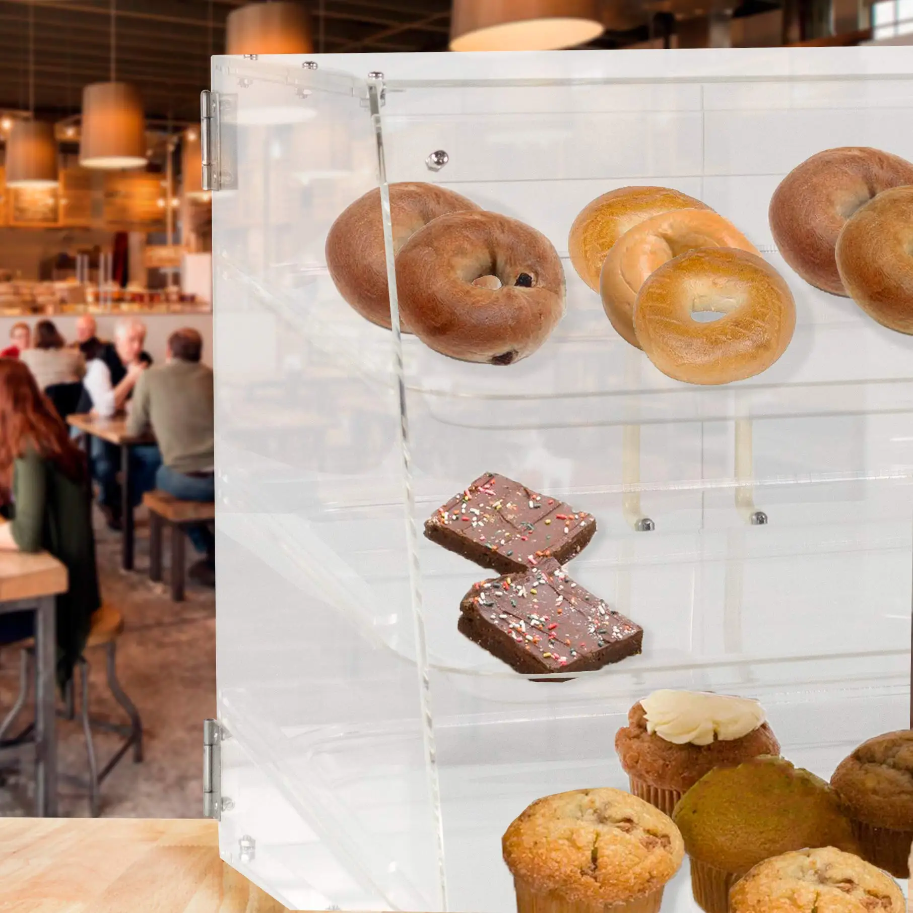 3 Tray Acrylic Bakery Display Case Commercial Countertop Pastry Display ...