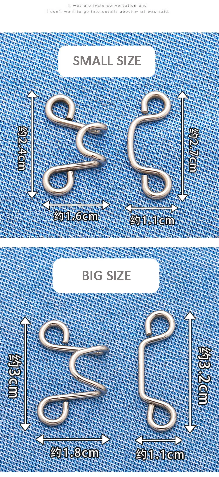 YN Make Tighter Button Adjuster for Pants Jeans Skirt Sleeves Jean Button Pins No Sewing Pants Clips Waist Buckle Set