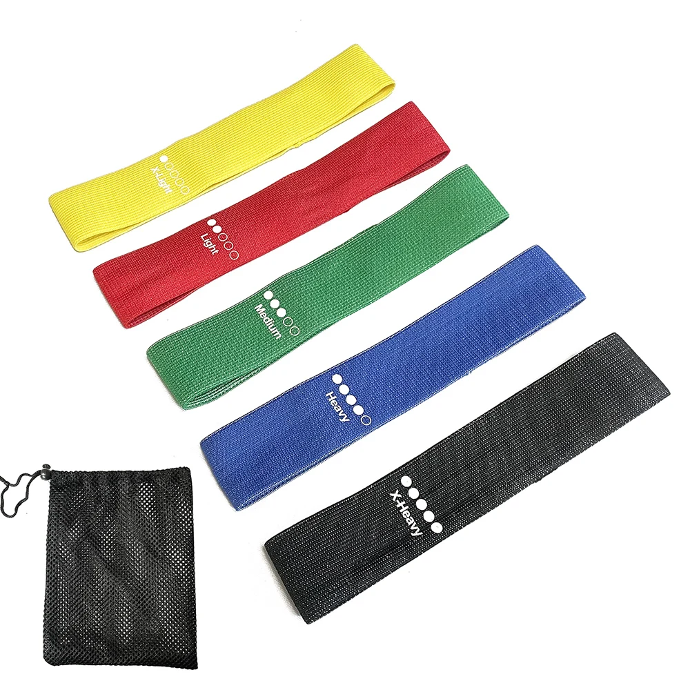 피트니스 세트 5 패브릭 저항 밴드 스택 최대 150 파운드 다리 전리품 운동 운동 밴드 세트| Alibaba.com