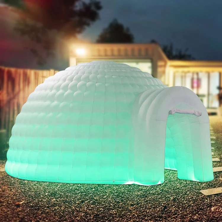 4m Customized Colors Inflatable Dome Tent With Led Light Party Advertising Inflatable Igloo Inflatable Dome Tent for Events
