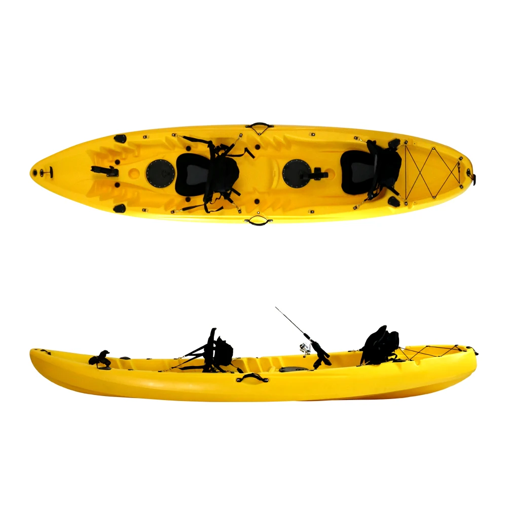 Ready to Ship   Tandem 2 Person Fishing Kayak Canoe Double Pedal Kayak for Sale
