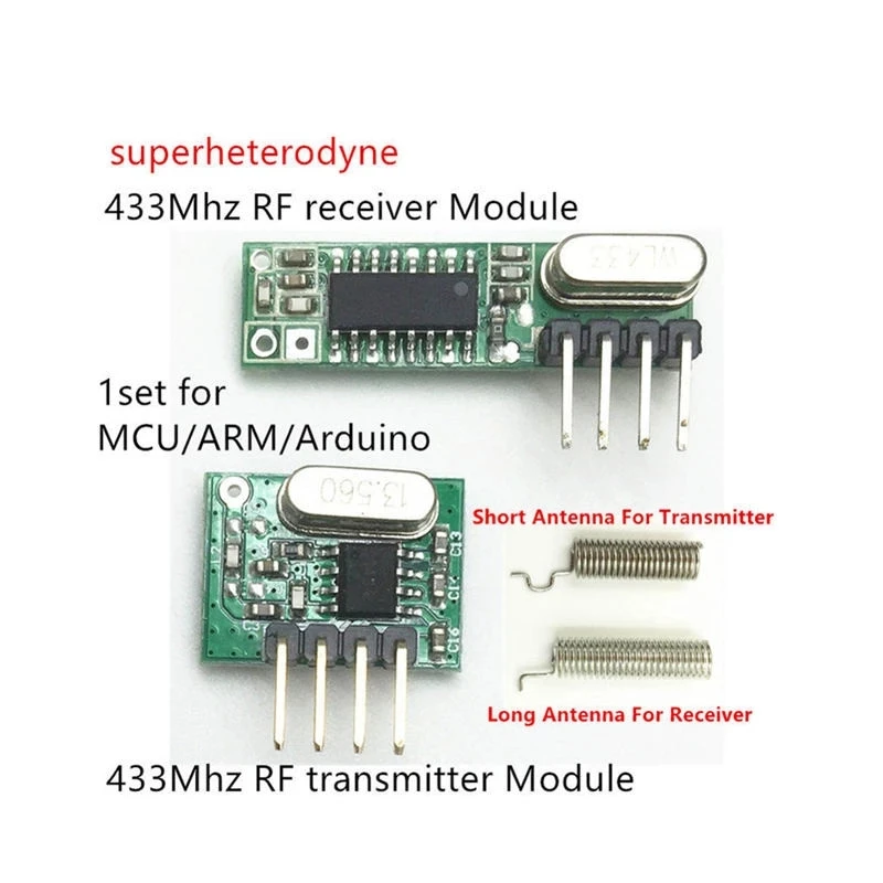 433MhzスーパーヘテロダインRF受信機および送信機モジュール433MhzリモコンArduino unoワイヤレスモジュールDiyキット用|  Alibaba.com